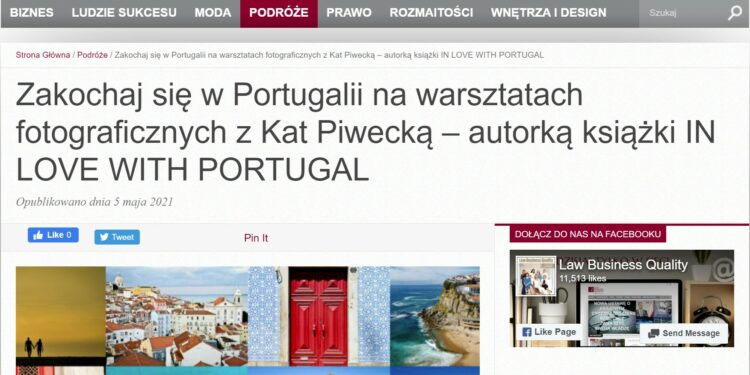 LAW BUSINESS QUALITY o moich warsztatach fotograficznych w Portugalii