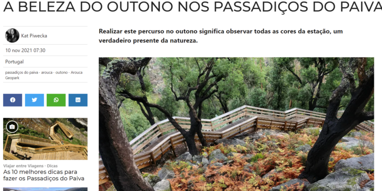 My article about Passadicos do Paiva on SAPO