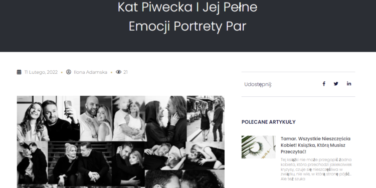 Magazyn SZCZYPTA LUKSUSU o moich sesjach par i projekcie #relationsbyKatPiwecka