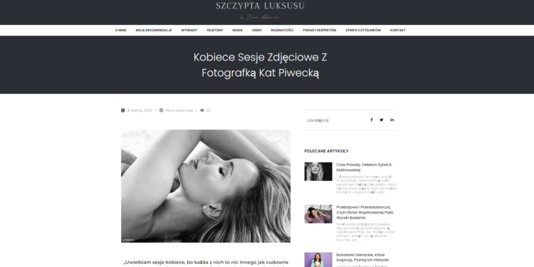 SZCZYPTA LUKSUSU o moich sesjach kobiecych