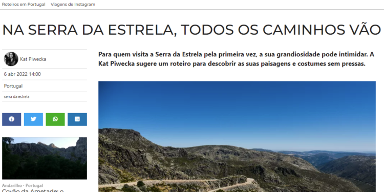 My article about Serra da Estrela on SAPO.PT