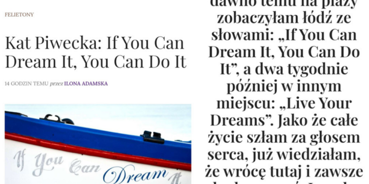 IMPERIUM KOBIET – mój felieton “If you can dream it, you can do it”