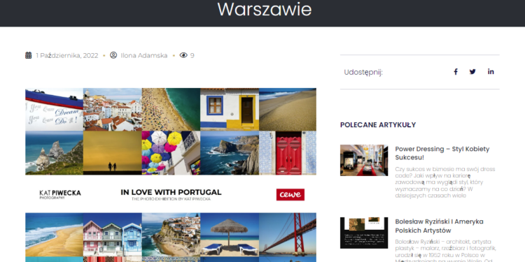 Magazyn Szczypta Luksusu o wystawie In Love with Portugal w Hali Koszyki w Warszawie