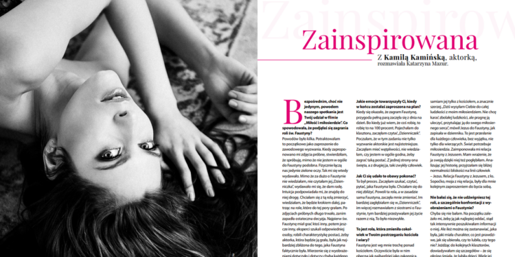 GENTLEMAN Magazine – zdjęcia do wywiadu z aktorką Kamilą Kamińską