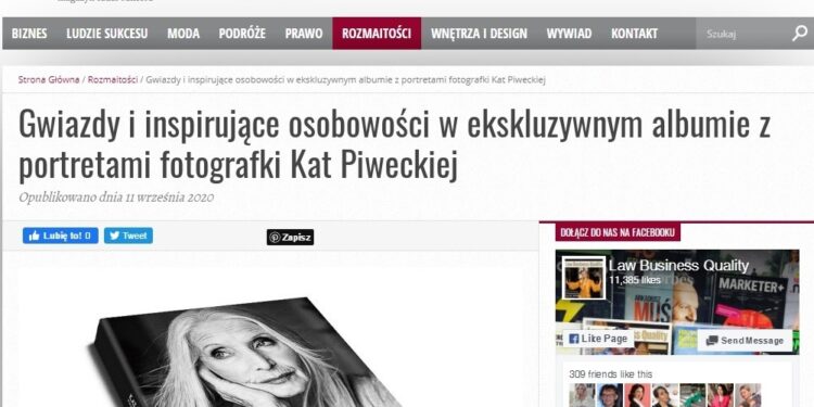 LAW BUSINESS QUALITY o moim albumie z portretami gwiazd PORTRAITS 2020