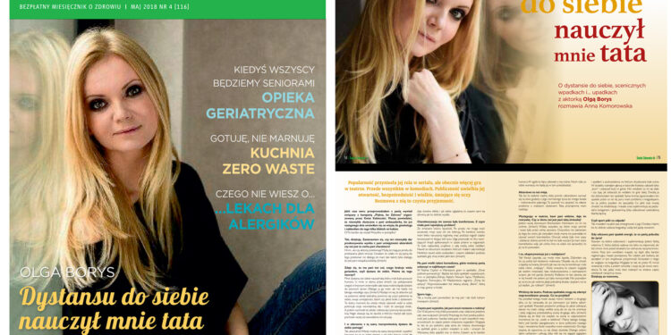 ŚWIAT ZDROWIA – okładka i zdjęcia do wywiadu z aktorką Olgą Borys